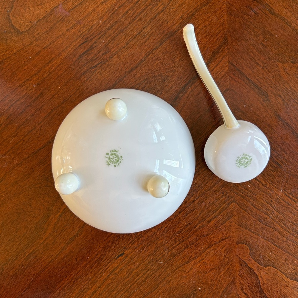 Antique 2 piece Nippon porcelain hand painted condiment set - Picture 6 of 6